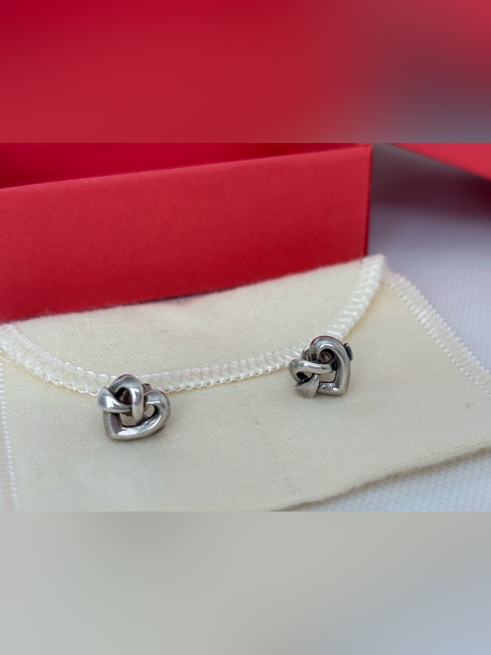 Retired James Avery Heart Knot Earrings.